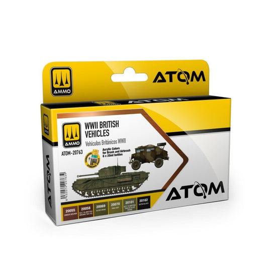 ATOM 20763 WWII British Vehicles Paint Set - 6 Colours