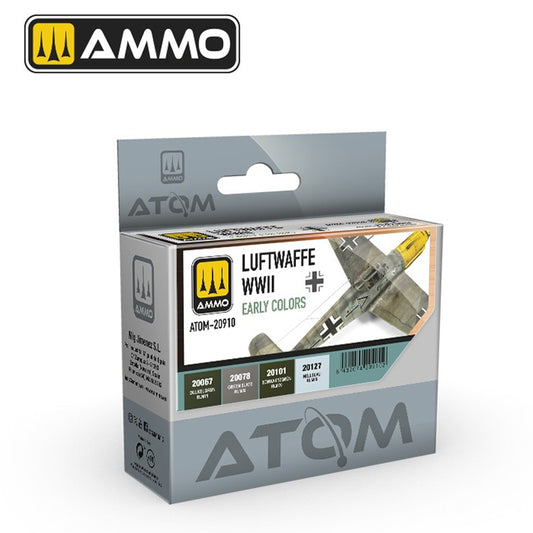 ATOM Luftwaffe WWII Early Colours Acrylic Paint Set Ammo by Mig 20910