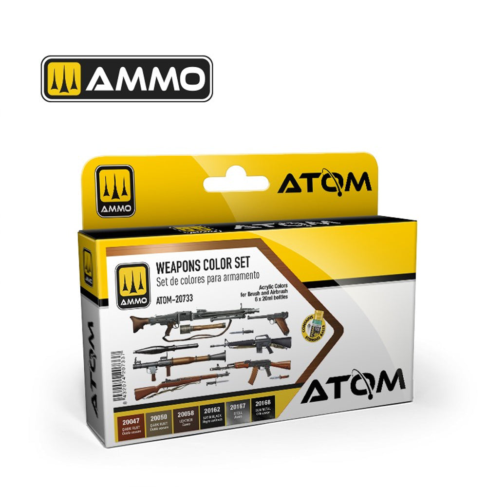 ATOM Weapons Colour Set Acrylic Paint Set Ammo by Mig 20733