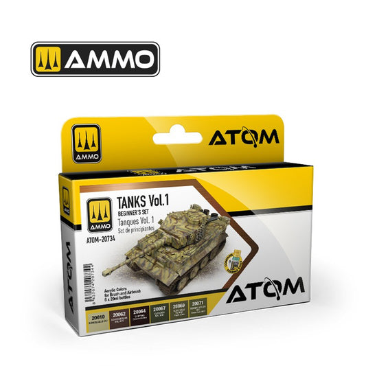 ATOM Tanks Vol.1 Beginners Acrylic Paint Set Ammo by Mig 20734