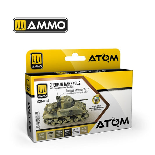ATOM Sherman Tanks Vol.2 Acrylic Paint Set Ammo by Mig 20735