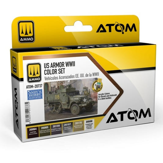 ATOM US Armour WWII Colour Acrylic Paint Set Ammo by Mig 20737