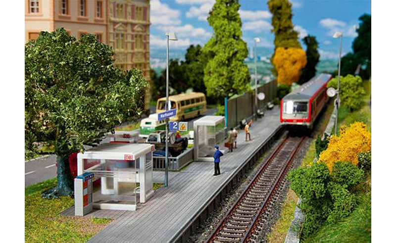 FALLER Modern Station Shelter w/ Platform Model Kit V HO Gauge 120240
