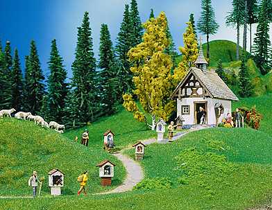 FALLER Chapel w/ Wayside Crosses Model Kit II HO Gauge 130235