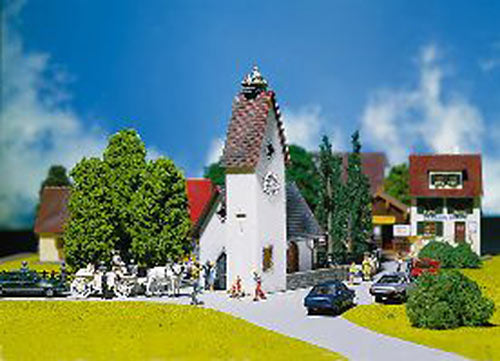FALLER Village Church w/ Storks Nest Model Kit II HO Gauge 130236