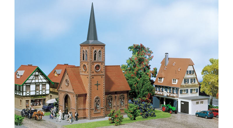FALLER Small Town Church Model Kit II HO Gauge 130239