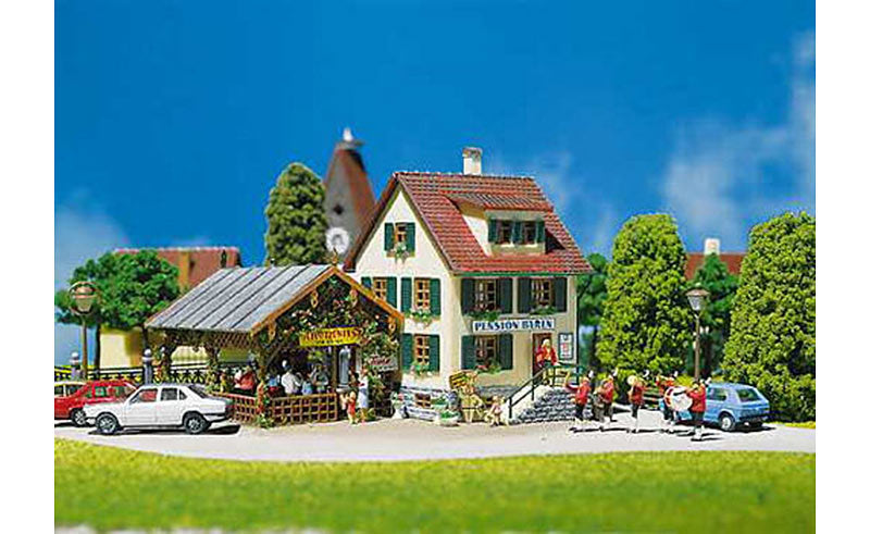 FALLER Village Inn w Pergola/Bandstand/Table/Chairs Model Kit II HO Gauge 130269
