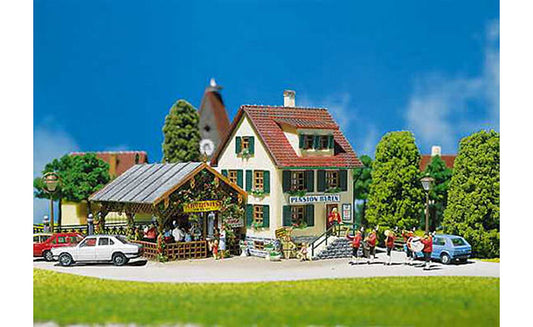 FALLER Village Inn w Pergola/Bandstand/Table/Chairs Model Kit II HO Gauge 130269