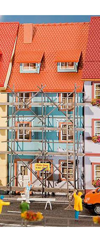 FALLER Village Houses (2) w/ Scaffolding Model Kit V HO Gauge 130494