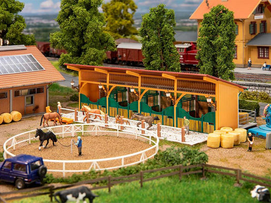 Faller Stable with Horses (4) Kit IV HO Gauge FA130597