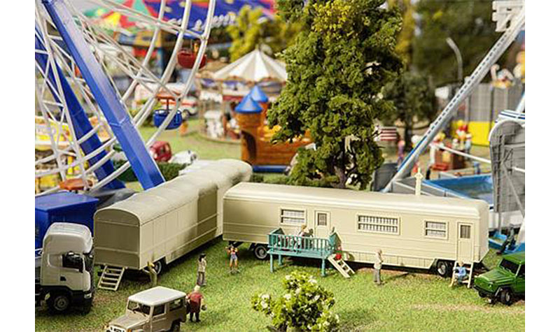 FALLER Luggage Trailer and Caravan Fairground Model Kit IV HO Gauge 140481