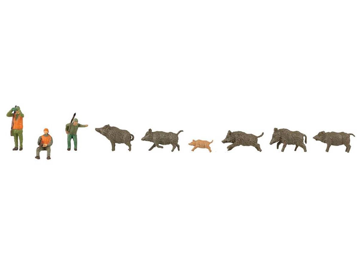 Faller Hunters & Wild Boar Figure Set FA151701 HO Gauge
