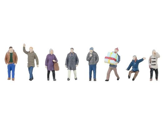 Faller FA151711 Winter Passers By (8) Figure Set HO Gauge