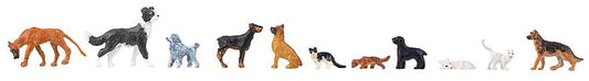 Faller 151902 Cats (4) & Dogs (8) Figure Set HO