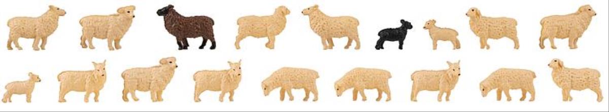 Faller Sheep (18) Figure Set FA151917 HO Gauge