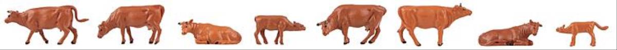 Faller Cattle Brown (8) Figure Set FA151919 HO Gauge