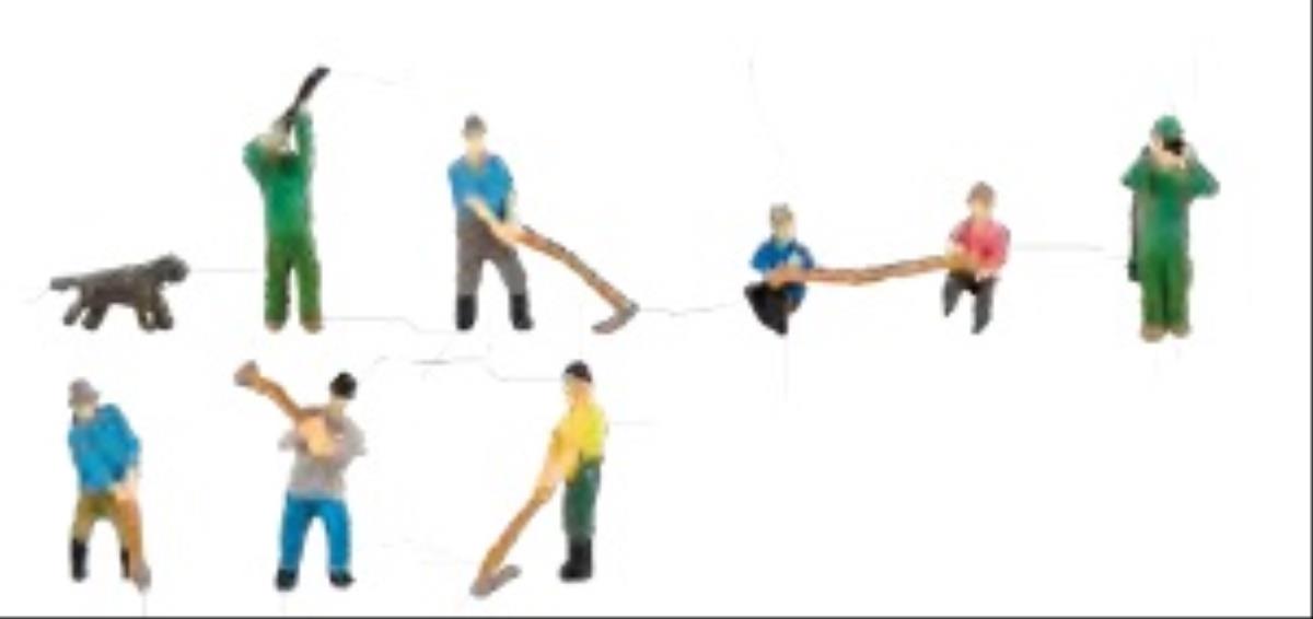 Faller Forestry Workers & Hunters (9) Figure Set FA155601 HO Gauge