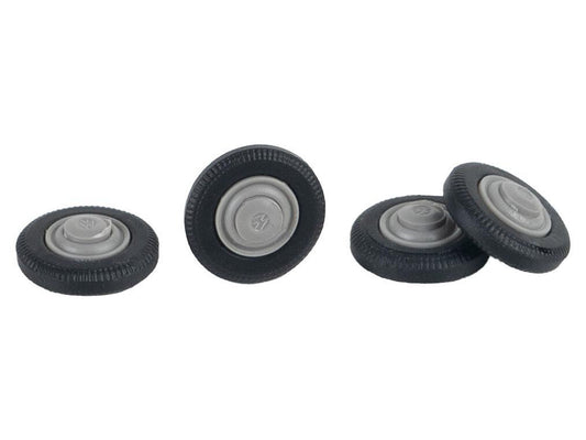 Faller FA163120 Car System Tyres & Rims (4) VW Beetle Grey HO Gauge