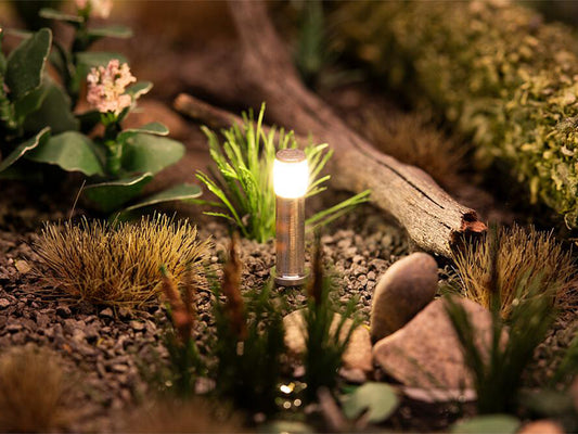 Faller LED Path Light Silver Fitting Warm White (3) HO Gauge FA180139