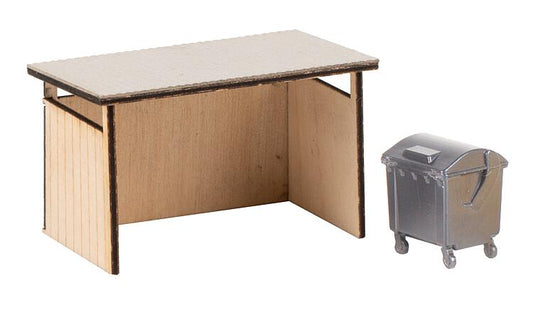 Faller Dustbin Enclosure w/Container Laser Cut Kit FA180300 HO Gauge