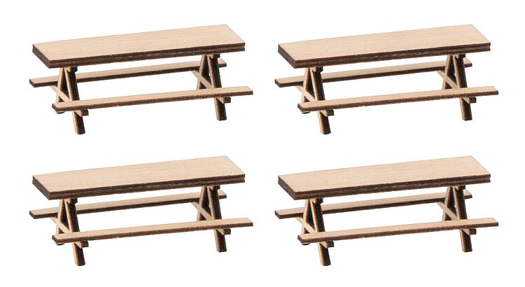 Faller 180304 Picnic Benches (4) Laser Cut Kit