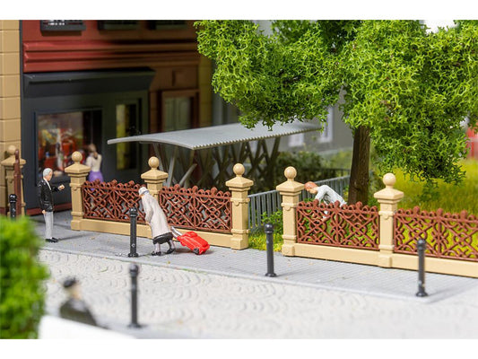 Faller FA180425 Villa Fence Kit Brown 1936mm II HO Gauge