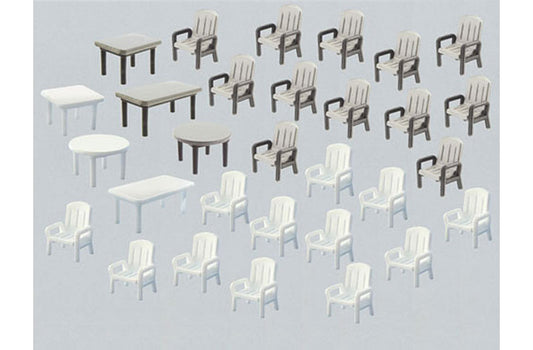 FALLER Garden Chairs (24) and Tables (6) Model Kit HO Gauge 180439
