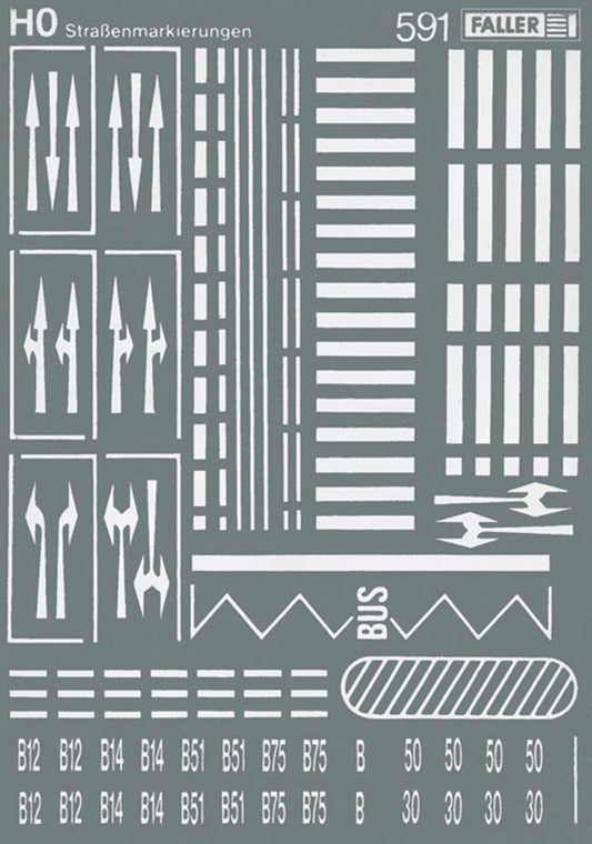 FALLER Street Marking Transfer Sheet IV HO Gauge 180536