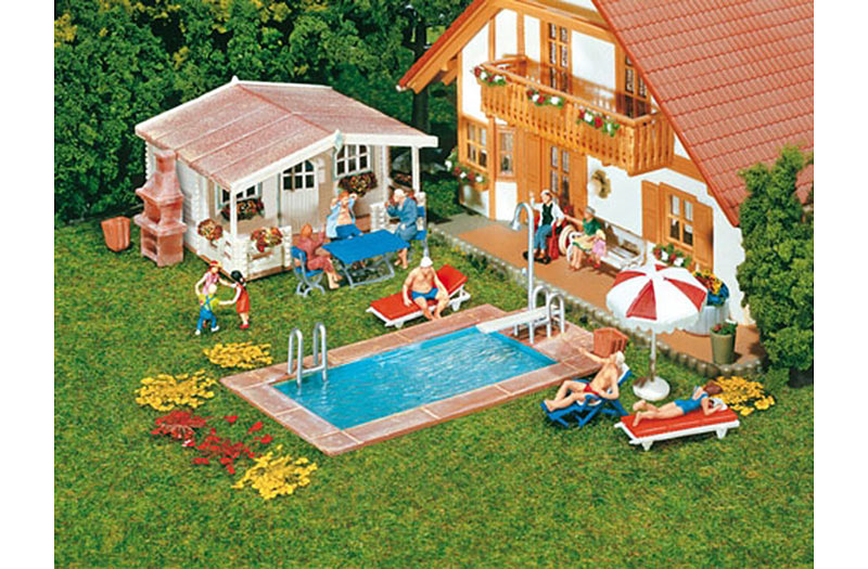 FALLER Swimming Pool and Summerhouse Model Kit III HO Gauge 180542