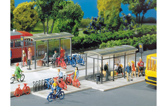FALLER Modern Bus Stops Model Kit VI HO Gauge 180553