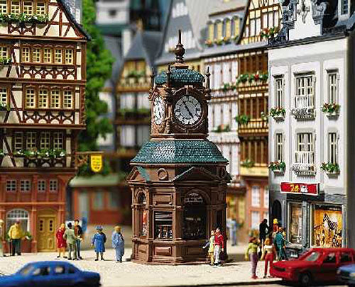 FALLER Clock Kiosk Model Kit I HO Gauge 180583