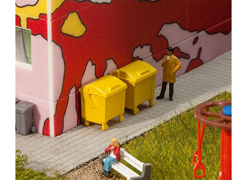 FALLER Yellow Dumpsters (2) Model Kit HO Gauge 180913