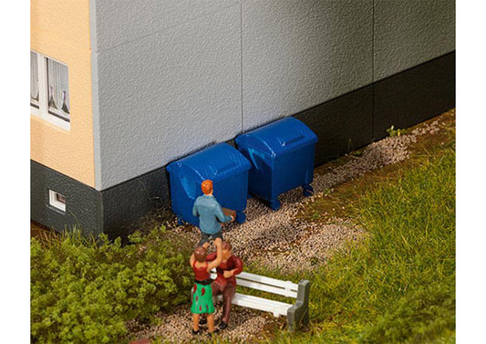 FALLER Blue Dumpsters (2) Model Kit HO Gauge 180914