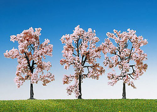 FALLER Cherry Trees 80mm (3) HO Gauge Scenics 181406