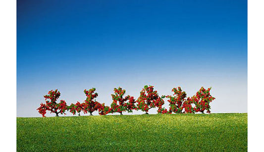FALLER Bushes Red Flowers 40mm (6) HO Gauge Scenics 181476