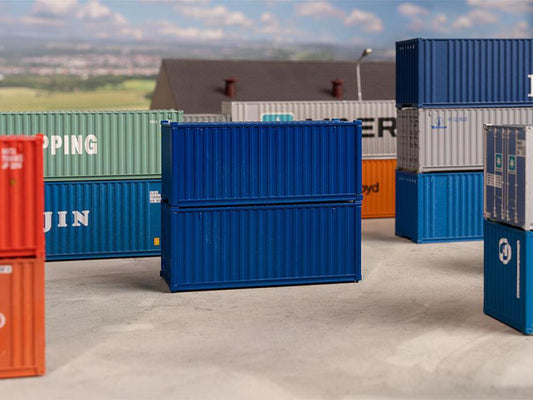 Faller 20ft Container Set (2) Blue HO Gauge FA182054