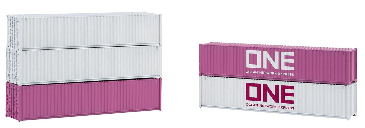 Faller 40' Container Set (5) ONE VI FA182152 HO Gauge