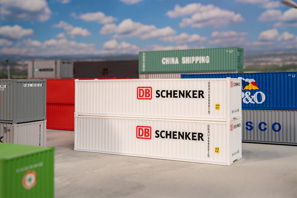 Faller 40ft Container Set (2) DB Schenker HO Gauge FA182153