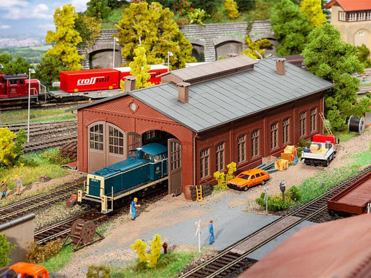 Faller Two Road Engine Shed Model of the Month Kit II HO Gauge FA191819