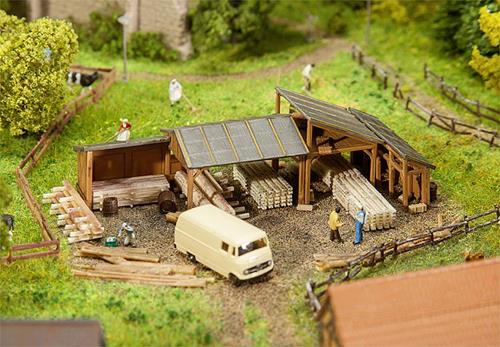 Faller Timber Storage Sheds Building Kit (2) I N Gauge 232373