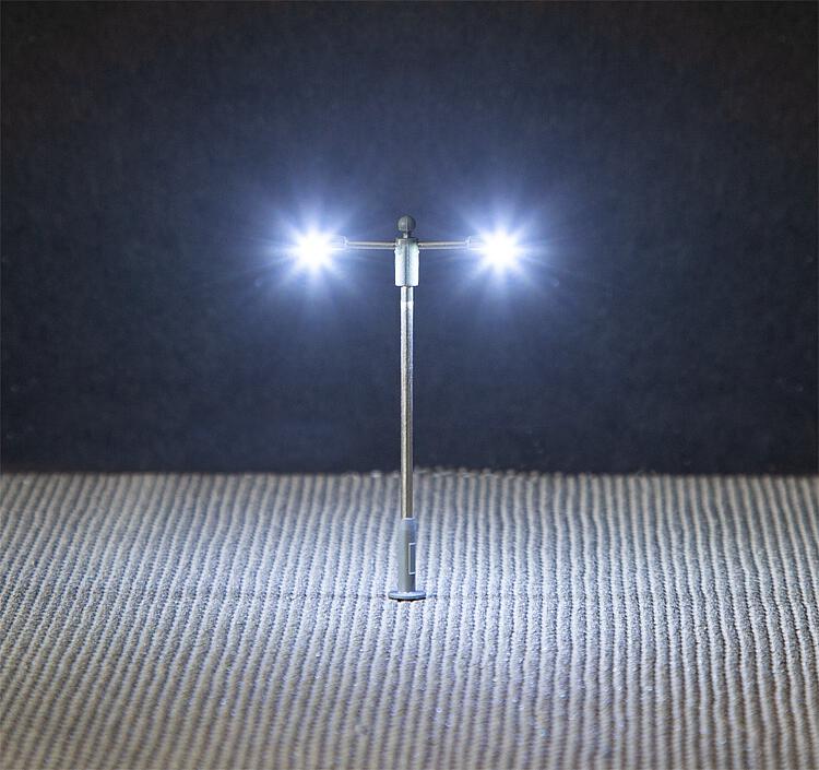 Faller 272123 LED Double Arm Pole-Style Street Lamp 65mm (3) N Gauge