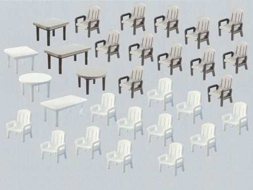 Faller Garden Chairs (24) and Tables (6) Building Kit IV N Gauge 272441