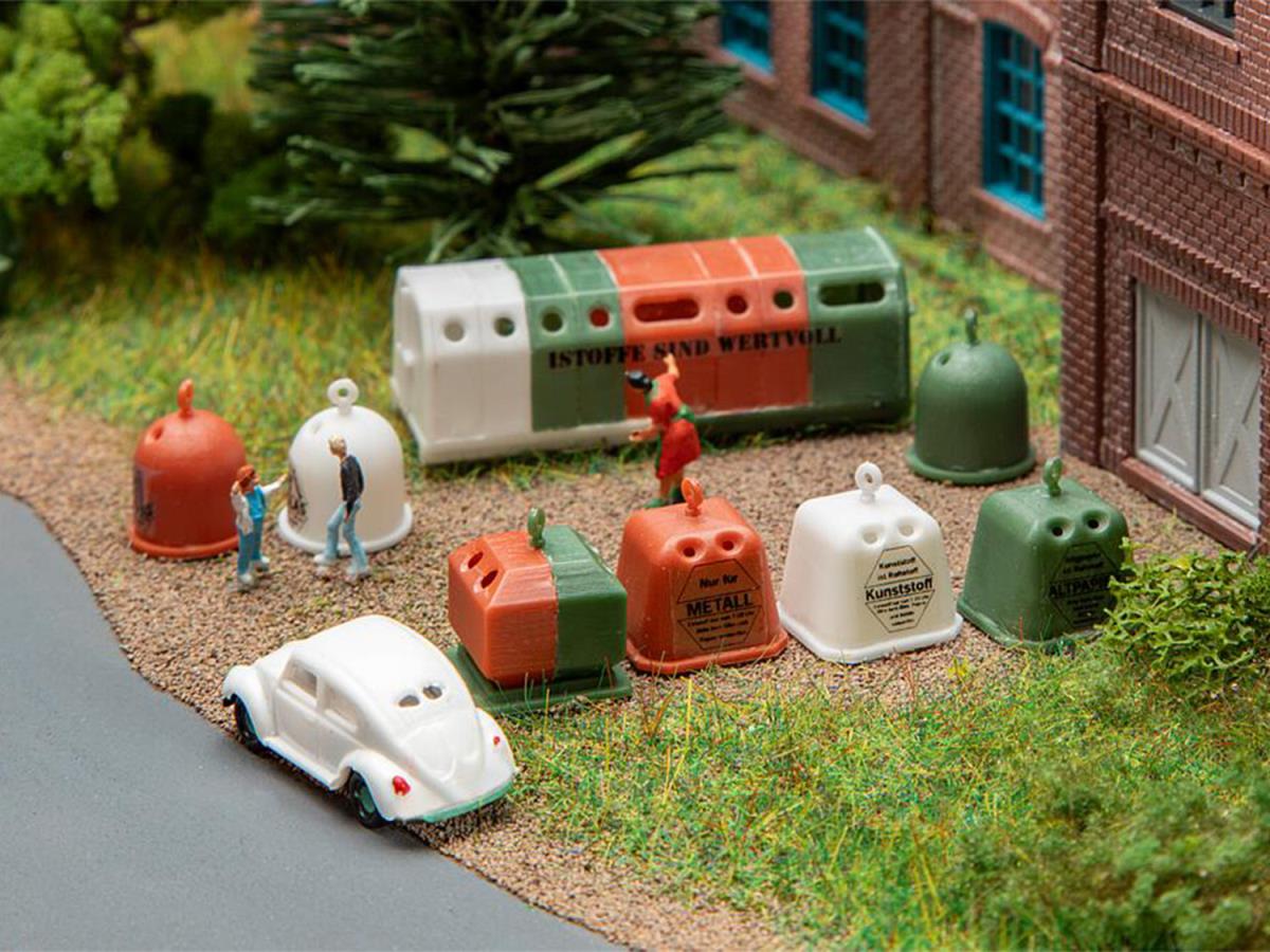 Faller Recycling Containers (9) Kit IV N Gauge FA272567
