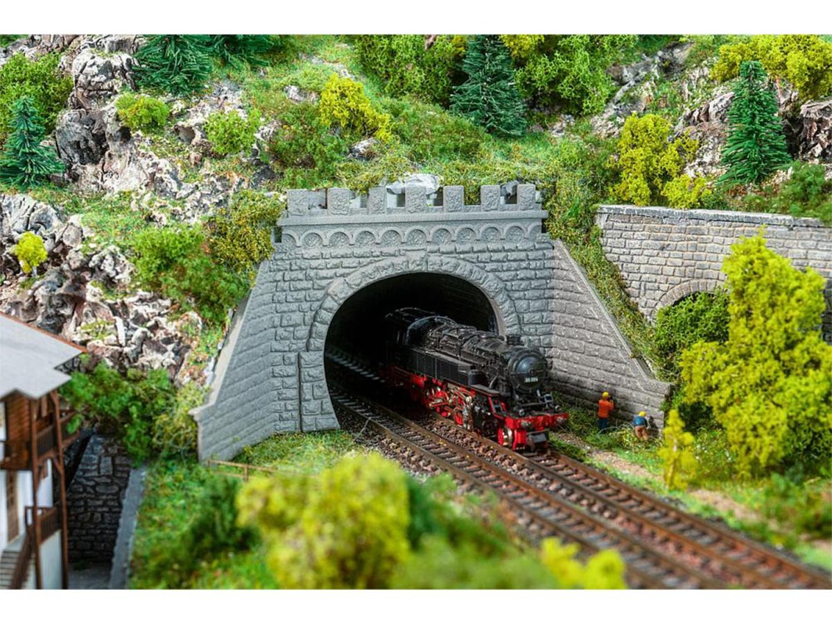 Faller FA272588 Double Track Tunnel Portals (2) Kit I N Gauge