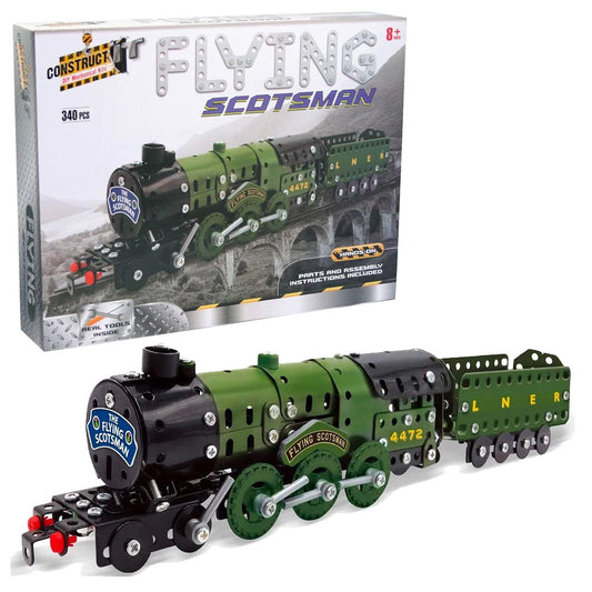 Construct It Flying Scotsman Locomotive Train DIY Mechanical Kit - Age 8+ 340pcs