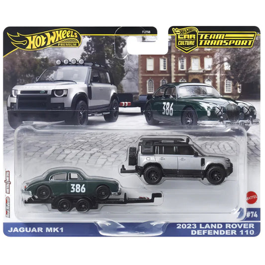 Hot Wheels Prem. - Team Transport: '23 LR Defender 110 & Jaguar MkI JBM29 #74