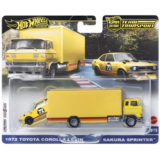 Hot Wheels Prem. - Team Transport: Sakura Sprinter & '72 Corolla Levin JBM34 #75