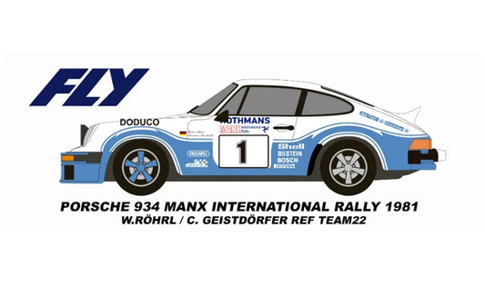 Fly Car Model P934 Rally Manx 1981 Rohrl/Geistdorfer SW FLYA2063AR 1:32