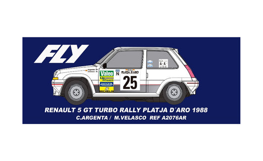 Fly Car Model R5 GT Turbo Rally Platja D'Aro 1988 Argenta/Velasco SW FLYA2076AR