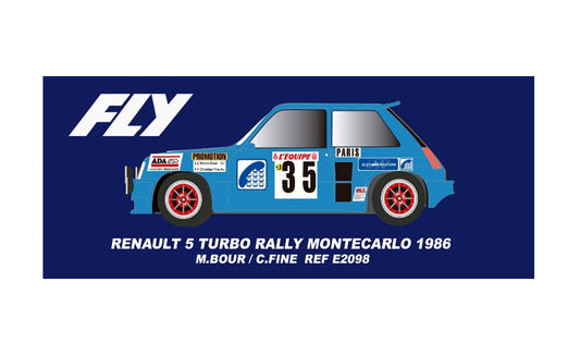 Fly Car Model R5 Turbo Rally Montecarlo 1986 Bour/Fine SW FLYE2098 1:32